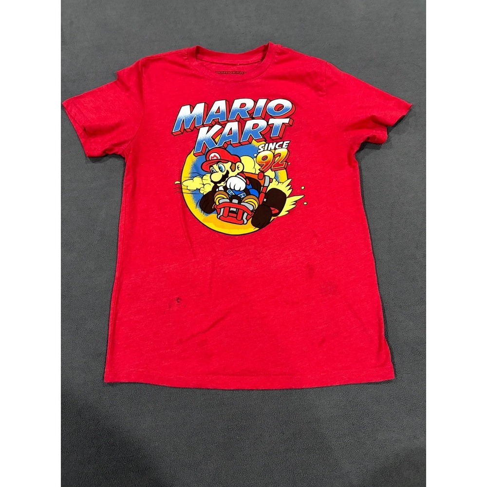 Mario Kart T Shirt Boys Large‎ Red Space Dye Mario Kart Since 92 Graphic Print